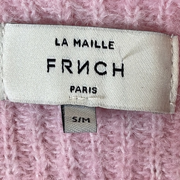 La Maille frnch Paris Cable Knit Asymmetrical Sweater  Pink knit button … - Picture 10 of 10